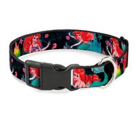 Plastic Clip Collar Ariel Underwater Poses/Palace Silhouette NARROW-Large 9.5-14