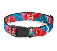 Plastic Clip Collar Ariel Vivid Underwater Sparkle Poses/Castle NARROW-Small 7-8