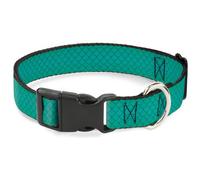 Plastic Clip Collar Ariel's Scales Turquoise Blues WIDE-Medium 16-23"