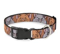 Plastic Clip Collar Aristocats Toulouse and Berlioz Close-Up Faces Orange NARROW