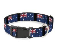 Plastic Clip Collar Australia Flags WIDE-Large 20-31"