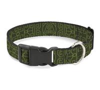 Plastic Clip Collar Avatar Last Airbender Earth Element Symbol Black/Olive Green