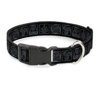 Plastic Clip Collar Avatar the Last Airbender Bending Elements Icons Black/Gray