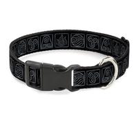 Plastic Clip Collar Avatar the Last Airbender Bending Elements Icons Black/Gray