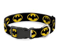 Plastic Clip Collar Batman 1989 Logo Black/Yellow NARROW-Large 9.5-14.5"