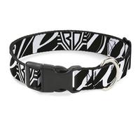 Plastic Clip Collar BD Logo/BUCKLE-DOWN Script Black/White Medium 11-16.5"