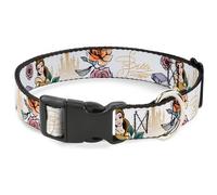 Plastic Clip Collar Beauty and the Beast Belle Castle Pose with Script and Flowe