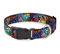 Plastic Clip Collar Beauty & the Beast Stained Glass Scenes WIDE-Medium 16-23"