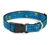 Plastic Clip Collar Beauty & the Beast Story Script NARROW-Large 9.5-14.5"