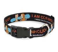 Plastic Clip Collar Beavis and Butt-Head I AM CORNHOLIO Pose Black/Orange/White