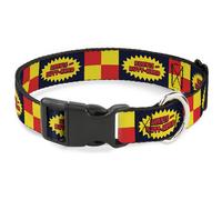 Plastic Clip Collar BEAVIS AND BUTT-HEAD Title Logo Checker Black/Red/Yellow Lar