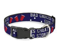 Plastic Clip Collar Beer Pong BAD CHOICES CREATE GOOD STORIES Blue/White/Red WID