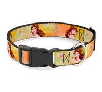 Plastic Clip Collar Belle Poses/Enchanted Rose/Story Script Yellow/Pinks WIDE-Sm