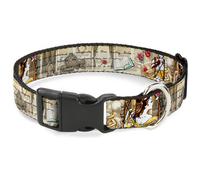 Plastic Clip Collar Belle Sketch Poses/Story Script WIDE-Small 13-17"