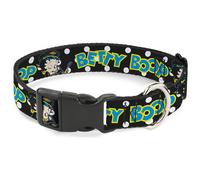 Plastic Clip Collar BETTY BOOP Biker Betty Winking and Text Polka Dot Black/Whit