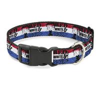 Plastic Clip Collar Betty Boop RED WHITE & BOOP Pose Americana Stripe Red/White/