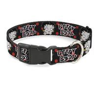 Plastic Clip Collar BETTY BOOP Zombie Betty and Text Polka Dot Black/Red/White W