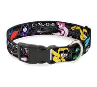 Plastic Clip Collar Big Hero 6 Group Action Pose/Name Blocks Black/Gray/Multi Co