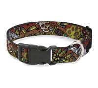 Plastic Clip Collar Born to Raise Hell CLOSE-UP Red WIDE-Medium 16-23"