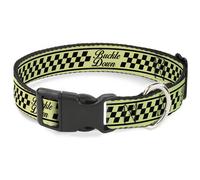 Plastic Clip Collar Buckle-Down Cab Stripe Green/Yellow Fade NARROW-Large 9.5-14
