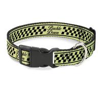 Plastic Clip Collar Buckle-Down Cab Stripe Green/Yellow Fade WIDE-Medium 16-23"