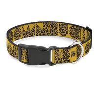 Plastic Clip Collar BUCKLE-DOWN Shapes Gold/Leopard Brown Medium 11-16.5"