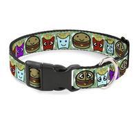 Plastic Clip Collar Burger & Fries Cartoon Straight WIDE-Large 20-31"
