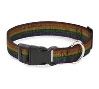 Plastic Clip Collar Burlap Texture Rainbow Large 15-24"
