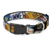 Plastic Clip Collar Cali License Plates Stacked WIDE-Medium 16-23"