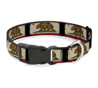 Plastic Clip Collar California Flag Distressed Painting Blocks Medium 11-16.5"