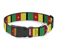 Plastic Clip Collar Cameroon Flags NARROW-Large 9.5-14.5"