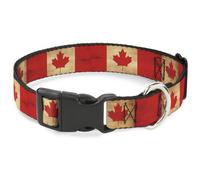Plastic Clip Collar Canada Flag Continuous Vintage Medium 11-16.5"