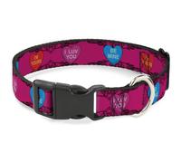 Plastic Clip Collar Candy Hearts WIDE-Large 20-31"