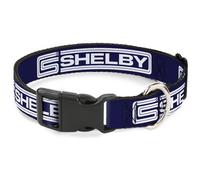 Plastic Clip Collar Carroll Shelby CS SHELBY Racing Logo Block Navy/White WIDE-M