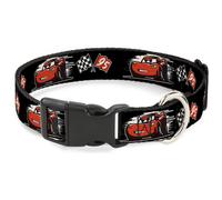 Plastic Clip Collar Cars 3 Lightning McQueen Caricature/Race Flags Black/White/R