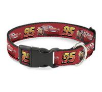 Plastic Clip Collar Cars Lightning McQueen Smiling Pose/95 Reds/White/Orange Sma