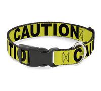 Plastic Clip Collar CAUTION Yellow/Black WIDE-Medium 16-23"