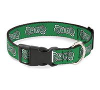 Plastic Clip Collar Celtic Knot2 Greens/Black/White Large 15-24"