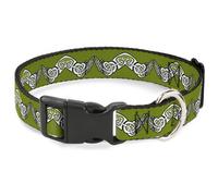 Plastic Clip Collar Celtic Knot3 Olives/Black/White Large 15-24"