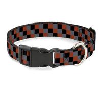 Plastic Clip Collar Checker Trio Gray/Black/Red Small 9.5-13"