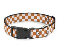 Plastic Clip Collar Checker White/TN Orange WIDE-Medium 16-23"