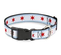 Plastic Clip Collar Chicago Flags Medium 11-16.5"
