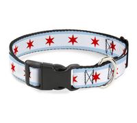 Plastic Clip Collar Chicago Flags NARROW-Medium 8.5-12"