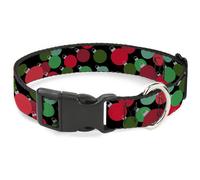 Plastic Clip Collar Christmas Holiday Globe Ball Ornaments Stacked Black/Reds/Gr