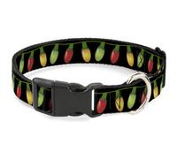 Plastic Clip Collar Christmas Lights Black/Multi Color NARROW-Large 9.5-14.5"