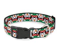 Plastic Clip Collar Christmas Penguin Flip/Stripe Green/White/Orange/Black NARRO