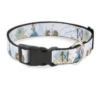 Plastic Clip Collar Cinderella Pumpkin Coach and Mice Pose with Script White/Blu