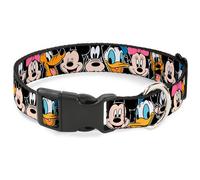 Plastic Clip Collar Classic Disney Character Faces Black Medium 11-16.5"