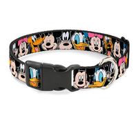 Plastic Clip Collar Classic Disney Character Faces Black WIDE-Small 13-17"