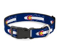 Plastic Clip Collar Colorado Cutthroat Trout Flag Blue/White/Red/Yellow Small 9.